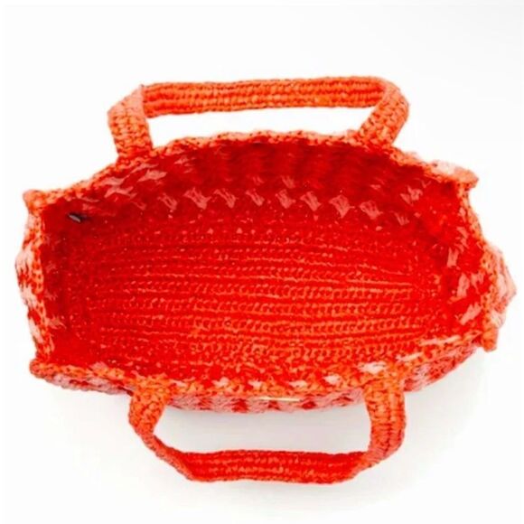 NWOT Kate Spade High Tide Striped Crochet Raffia Medium Tote - Picture 5 of 9